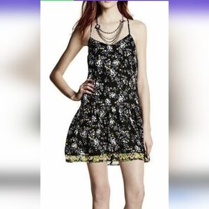 Princess Vera Wang - Black Floral Dress with Halter Strappy Back